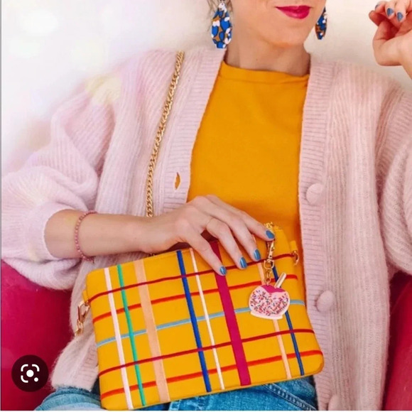Studio DIY Can’t Clutch This Yellow Plaid Clutch. Like New. - Picture 1 of 9